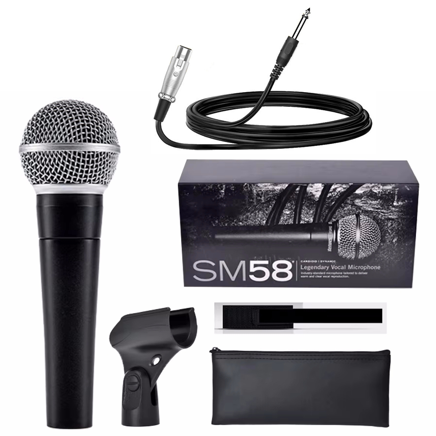 Shure Mic Sm58 - Karaoke Dynamic Microphone Professional Wired Mic