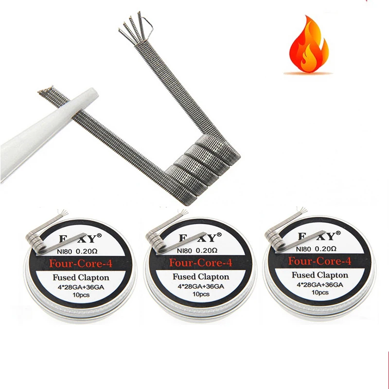 10pcs/box Ni80 Prebuilt Coil 2 - огляд і ціна Clapton Wire Pre Built