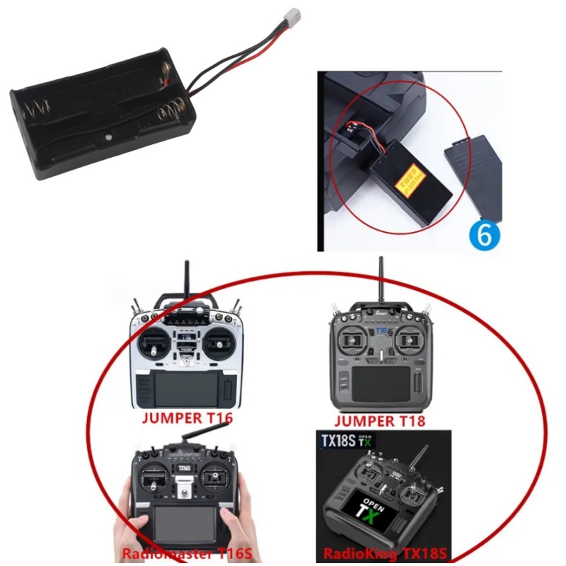 RadioMaster TX16S 2S 18650 Bat - огляд і ціна Battery Case Storage